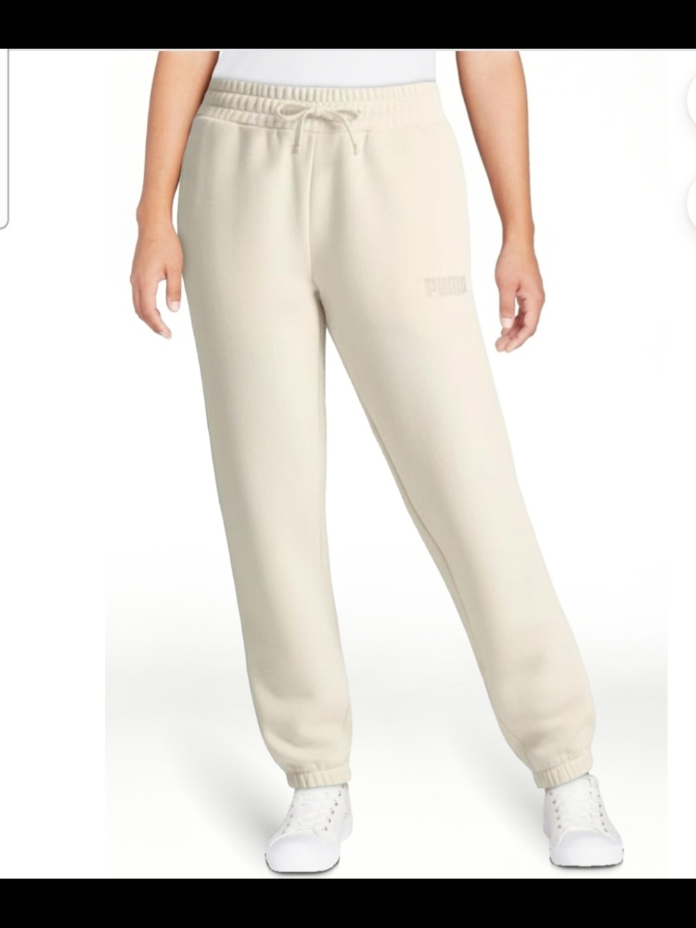 Puma Cream Hooded Pullover Sweatshirt(Size L) & Joggers(Size Medium) - Picture 2 of 2
